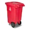 Toter 64 Gal. Red Hazardous Waste Caster Trash Can with Wheels and Lid Lock RMC64 - alternate 8